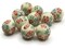 10 12mm Yellow Red and Green Polymer Clay Round Floral Beads